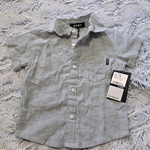DKNY Light Gray Kids Button Down Shirt